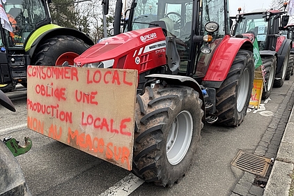 Traktor auf einer Demo gegen das Mercosurabkommen Traktor auf einer Demo gegen das Mercosurabkommen