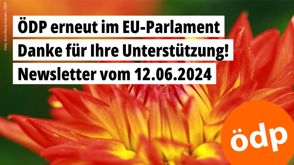 ÖDP erneut im EU-Parlament - Danke für Ihre Unterstützung! Newsletter vom 12.06.2024