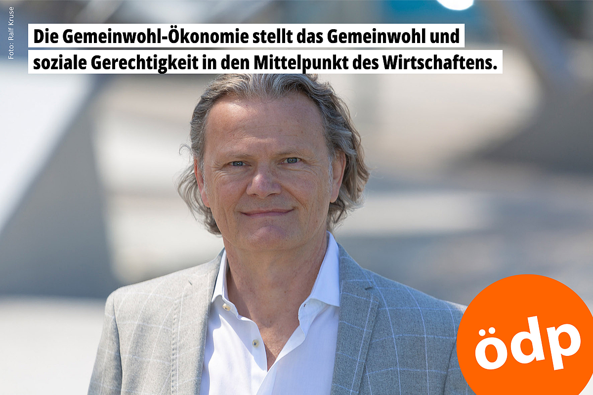 Gerald Morgner: Die Gemeinwohl-Ökonomie stellt das Gemeinwohl und soziale Gerechtigkeit in den Mittelpunkt des Wirtschaftens. Gerald Morgner: Die Gemeinwohl-Ökonomie stellt das Gemeinwohl und soziale Gerechtigkeit in den Mittelpunkt des Wirtschaftens.